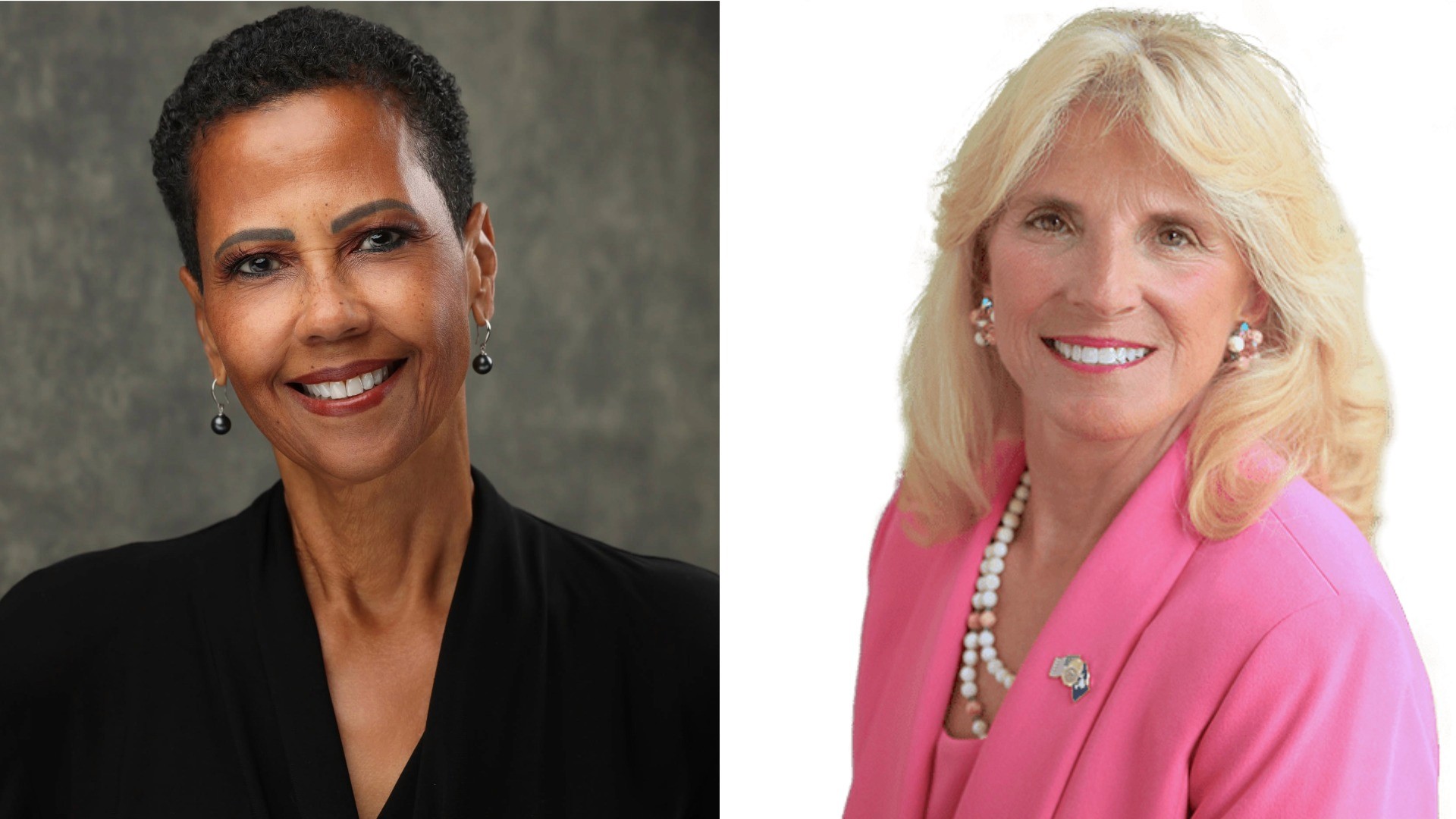 Images of Area 22 school board candidates Leslie Fatum (Left) and Lynda Leventis-Wells (right)